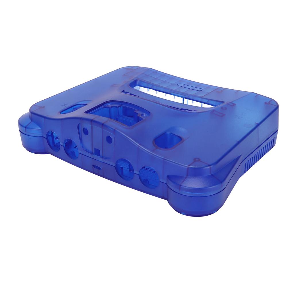 Retro Video Game Console Case Translucent Blue Replacement Protective Shell for N64 Retro Video Game