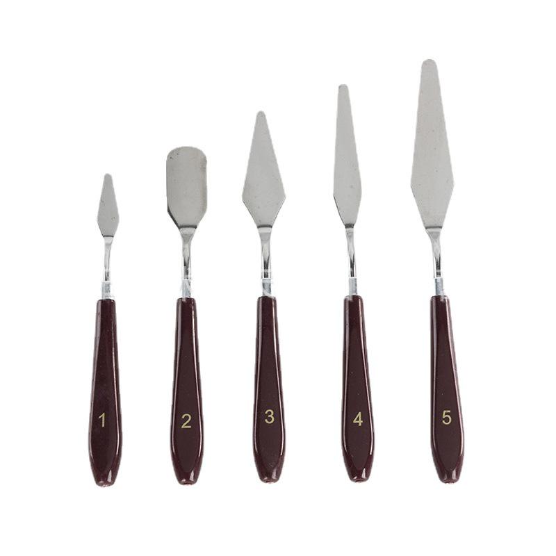 Oil Painting Palette Knife Set, 5-Piece Stainless Steel Scraper for Gouache and Pigment.