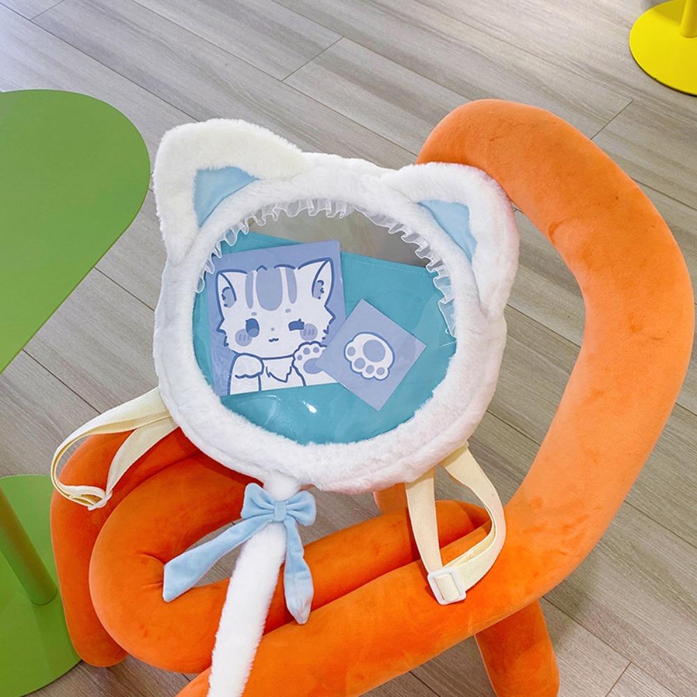 Crossbody Bag Transparent Pouch Itabag Japanese Style Plush Backpack Cute Cat Shoulder Bag  Lady