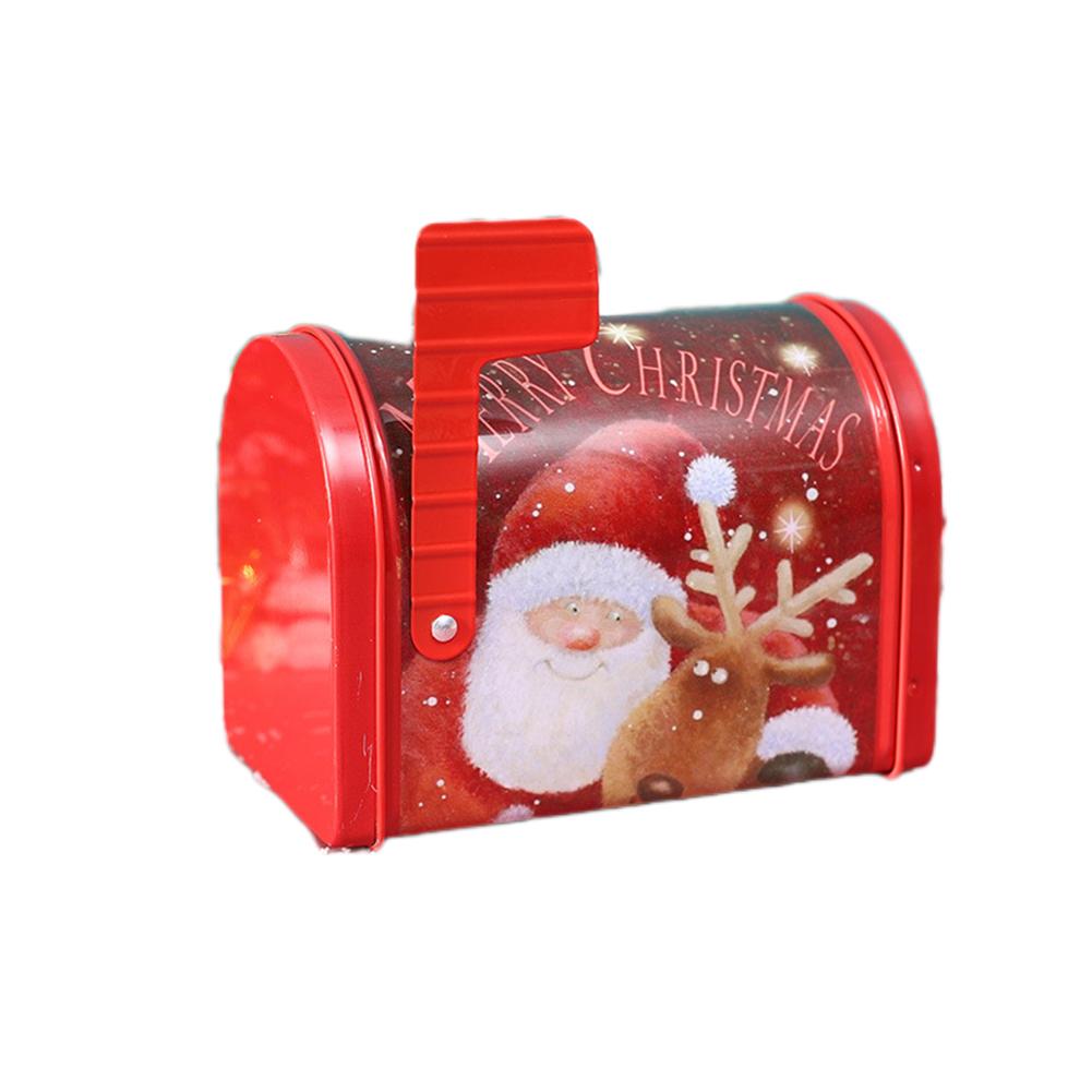 

Christmas Snowman Santa Elk Mailbox Gifts Box Red Christmas Mail Letter Post Box Decorative Storage Tin Box For Cookies Candies