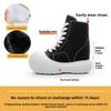 Fashion New Spring/Autumn Women's Platform Sneakers - Chunky Lace-Up Canvas Shoes with Hidden Height & Side Zipper, Street Style