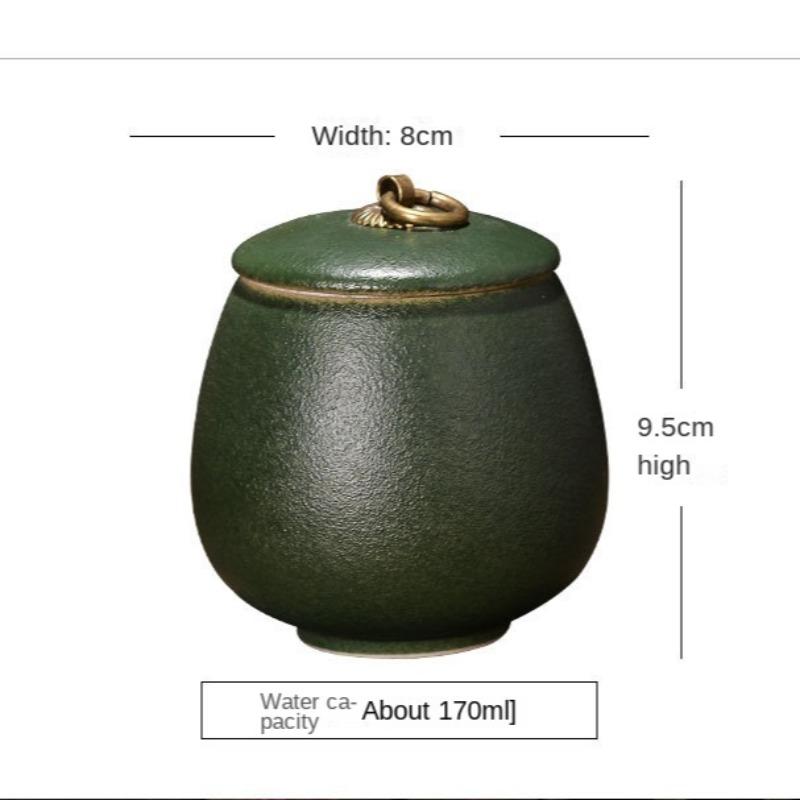 Creative Tea Jar Ceramic Coffee Food Sealed Jar Household Moisture-proof Storage Box Portable Travel Box Storage Container Home