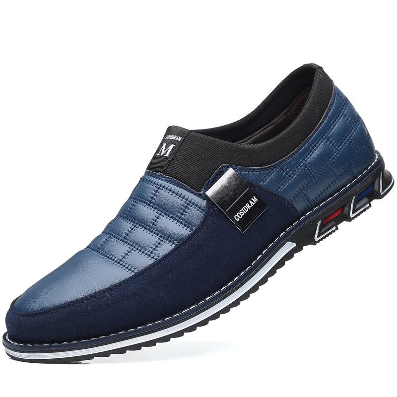 

Обувь мужская повседневная обувь обувь для пожилого отца лоферы на одной педали британская мужская обувь дышащая и не вызывающая запаха ног кожаная обувь 38 синий