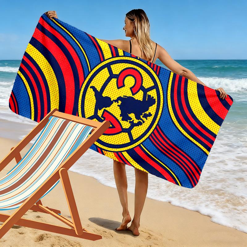 Club América Print Beach Towel, Large Soft Quick Dry Towel for Beach Camping Swimming