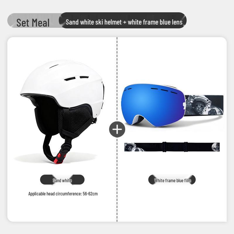 Set Casco da Sci per Adulti con Occhiali Integrati - Vestibilità Universale per Sport all'Aperto