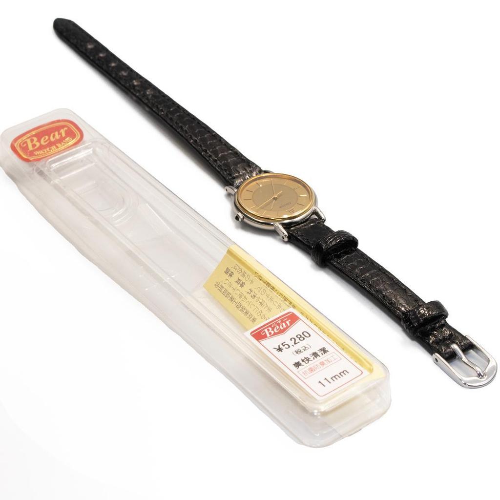 [USED] Seiko Women's Credor Watch, 18K Gold, Black Lizard Pattern, Leather Strap