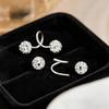 Stainless Steel Spherical Inlaid Zircon Stud Earrings Personalized Spiral S-Shaped Earrings for Women's Daily Jewelry Wear