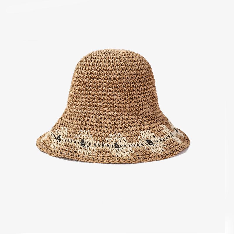 

Стиль Шляпа Универсальная Соломенная Плетеная Изысканный Цветок Женская Солнцезащитная Шляпа Рыбака хаки