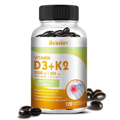 Bcuelov Kapsle s vitamínem D3+K2 Podporují vstřebávání vápníku a udržují imunitní zdraví 120 kapslí