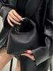 High-End Genuine Leather Crescent Crossbody Tote Bag - 2025 Fashionable Casual Handheld Lunch Box Bag.