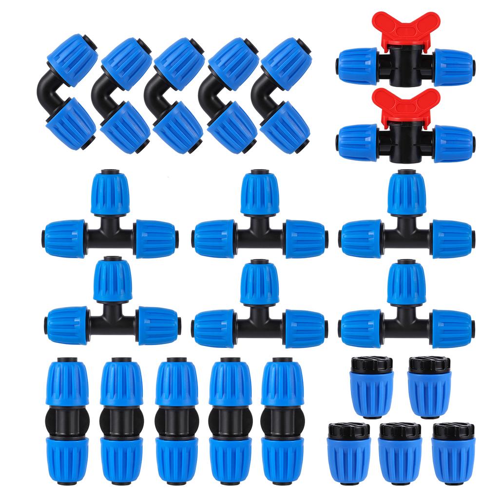 5pcs 1/2" Hose Locking Connector 16mm Drip Irrigation Fittings Locking Barb Straight Connector 4/7mm Hose Fittings Divider