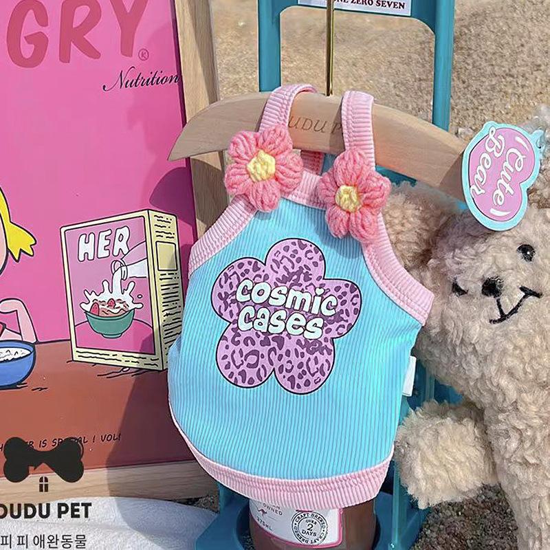 

Dog Vest Autumn and Winter South KoreaIns Wind Pet Dog Cat Clothes Teddy Bichon Poodle Yorkshire Ice Silk Cotton Vest 2XL(7-9.5KG) розовый