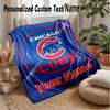 Chicago Cubs Benutzerdefinierte Flanell-Kuscheldecke Drucken Sie Ihren Namen Text Weiche Warme Decke Weihnachtsgeschenk