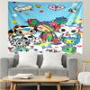 Tokidoki Print Tapestry, Backdrop, Easy Setup, Ideal for Bedroom, Office & Living Room, with Aesthetic Wall Hanging Decor.