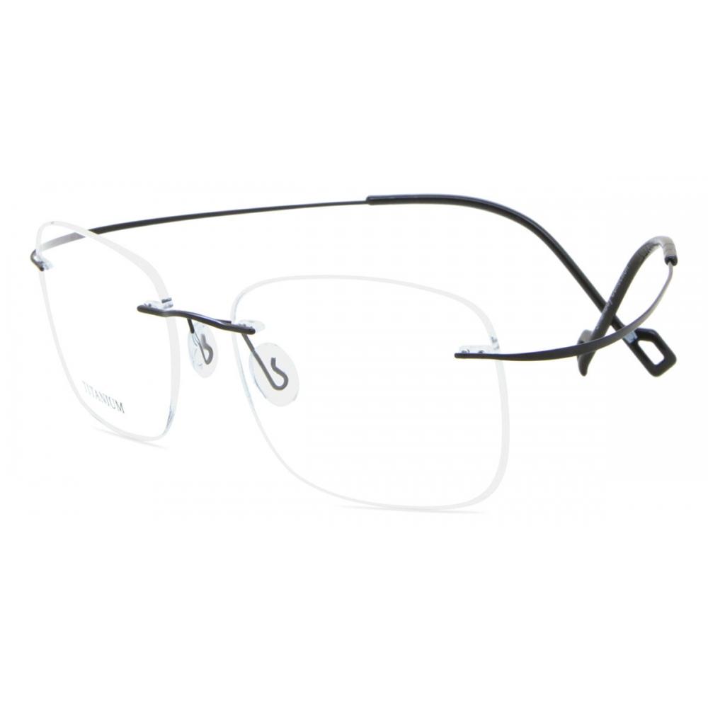 Rimless Rectangle Shiny Black SmaRtbuy Collection Harlo Rt 008a C4 Fashion Unisex Eyeglasses