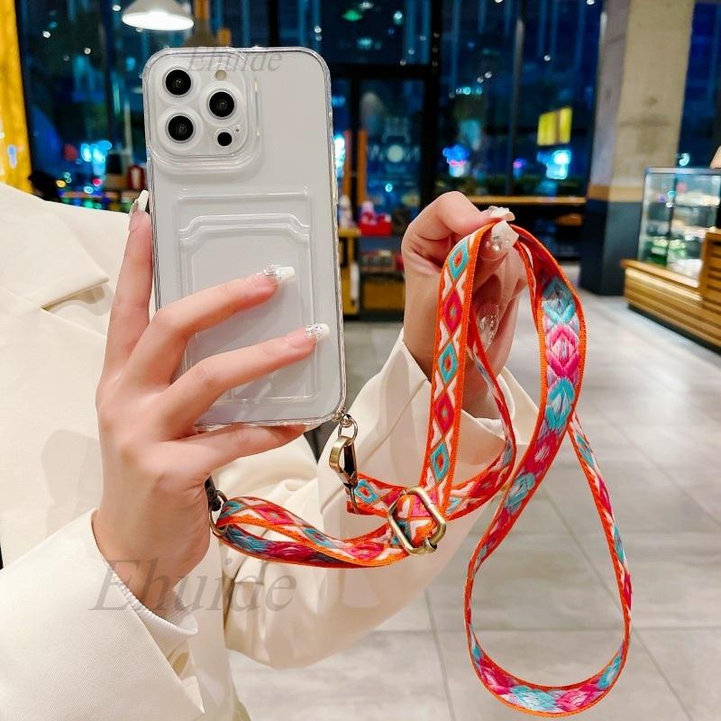 Vintage Strap Case For Xiaomi Redmi Note 15 Pro Plus 14 15C 14C A5 Mi 15T 14T 13T Crossbody Lanyard Wallet Crystal Clear Cover