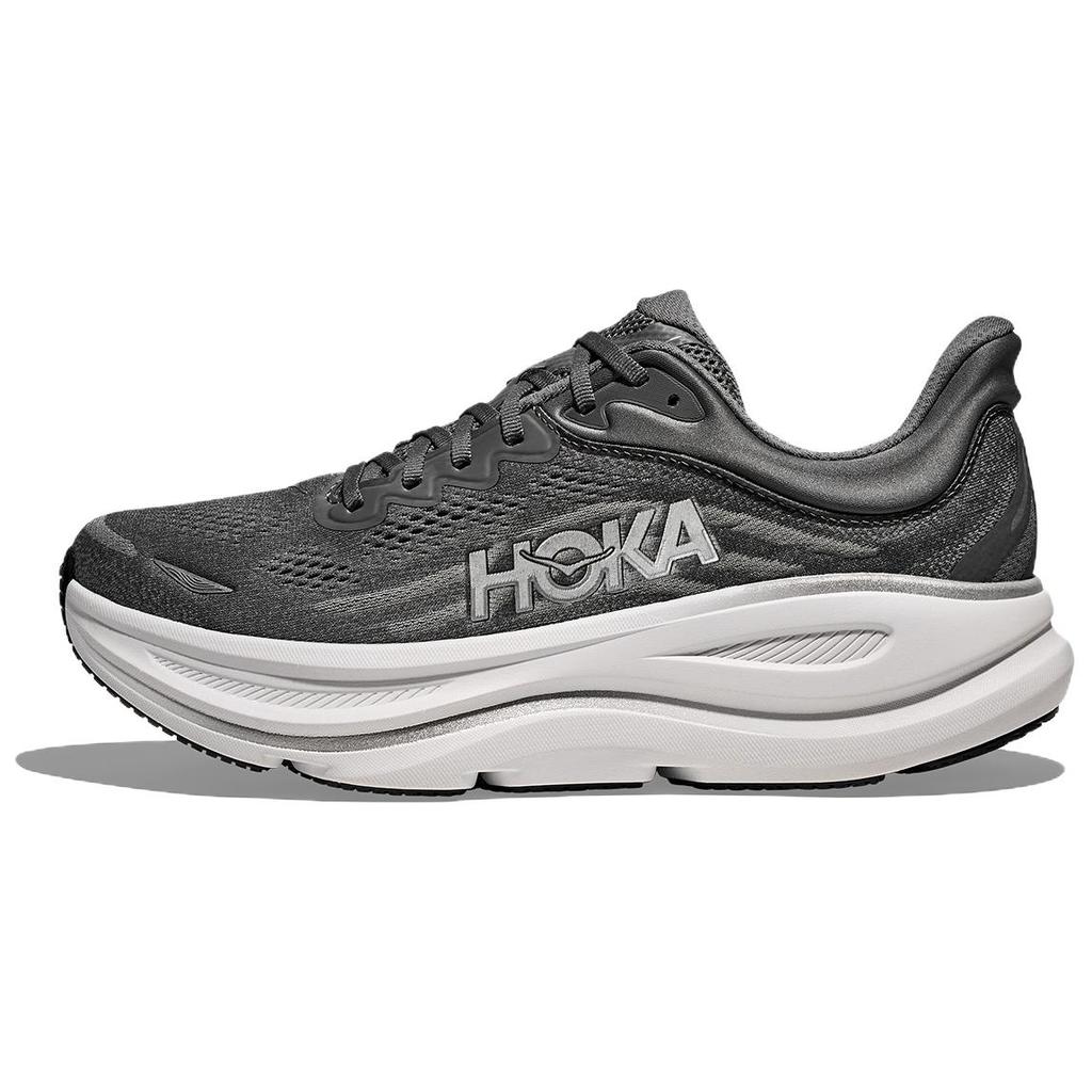 HOKA ONE ONE Bondi 9 Slip Resistant, Abrasion Resistant, Breathable Running Shoes Men's Gray 1162011-ADSL
