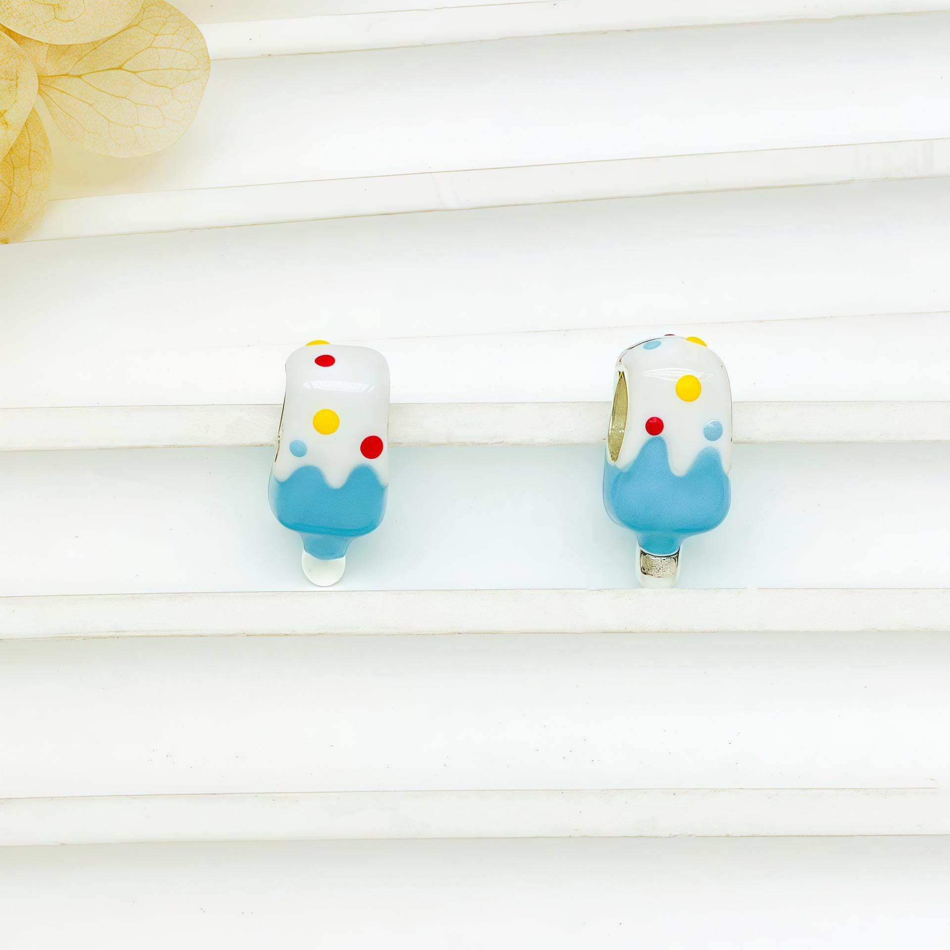 Hand-Painted 3D Cartoon Cake Ice Cream Beads for DIY Jewelry Making