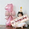 Girls' 5th & 6th Birthday Decor Set with Bow, Net Yarn, and Balloons for a Festive Photo Atmosphere