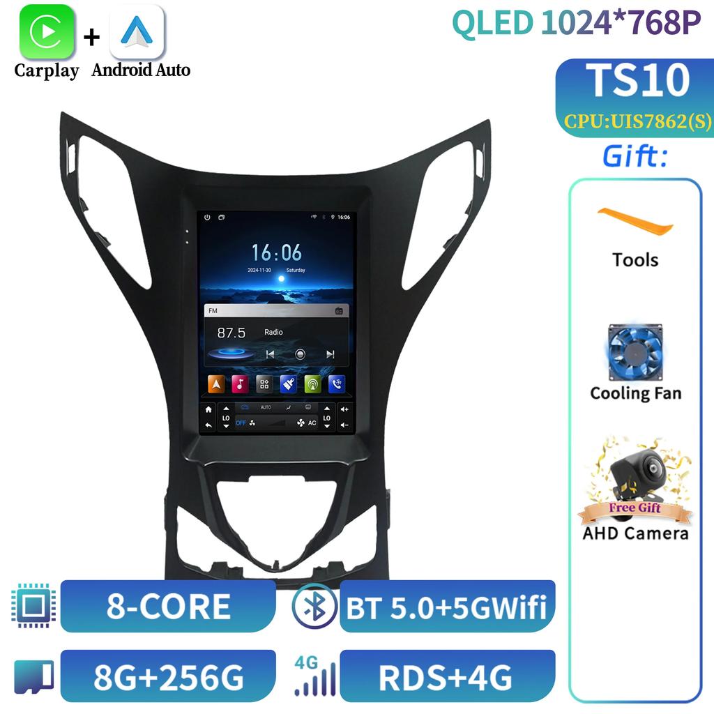 9.7" Android 14 For Hyundai Azera 2011-2012 Car Radio Multimedia Central  Navigation 4G GPS Carplay Android Auto Carplay Screen