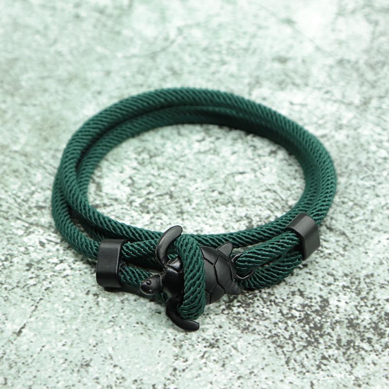 Noter Marine Animals Turtle Bracelet Men Multilayer Adjustable Rope Braslet Summer Beach Surfing Accessories Nautical Braclet