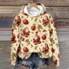 Women's Fashion Long Sleeve Christmas Print Loose Hooded Sweatshirt Top