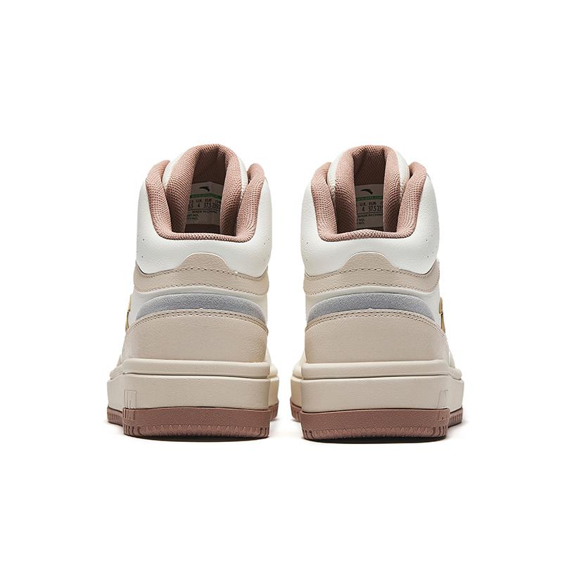 ANTA High Top Casual Skate Shoes White Beige Brown Gray Women 922448083-2