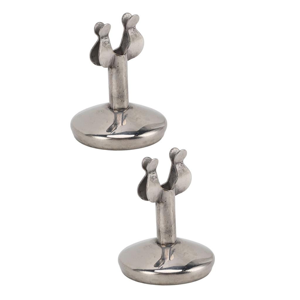 2Pcs Table Number Stands Stainless Steel Round Stable Base Sturdy Simple Place Card Holder for Wedding Party Office M