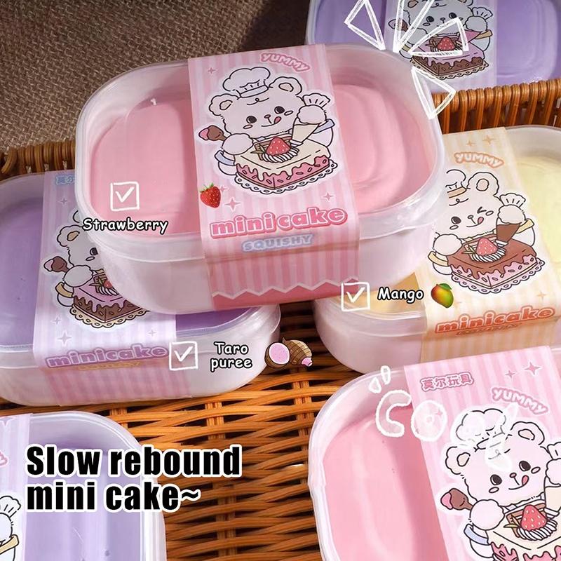 Squishy Simulation Cake Box Squeeze Toys Sticky Stress Relief Sensory Fidget Toys For Adults Anti Anxiety