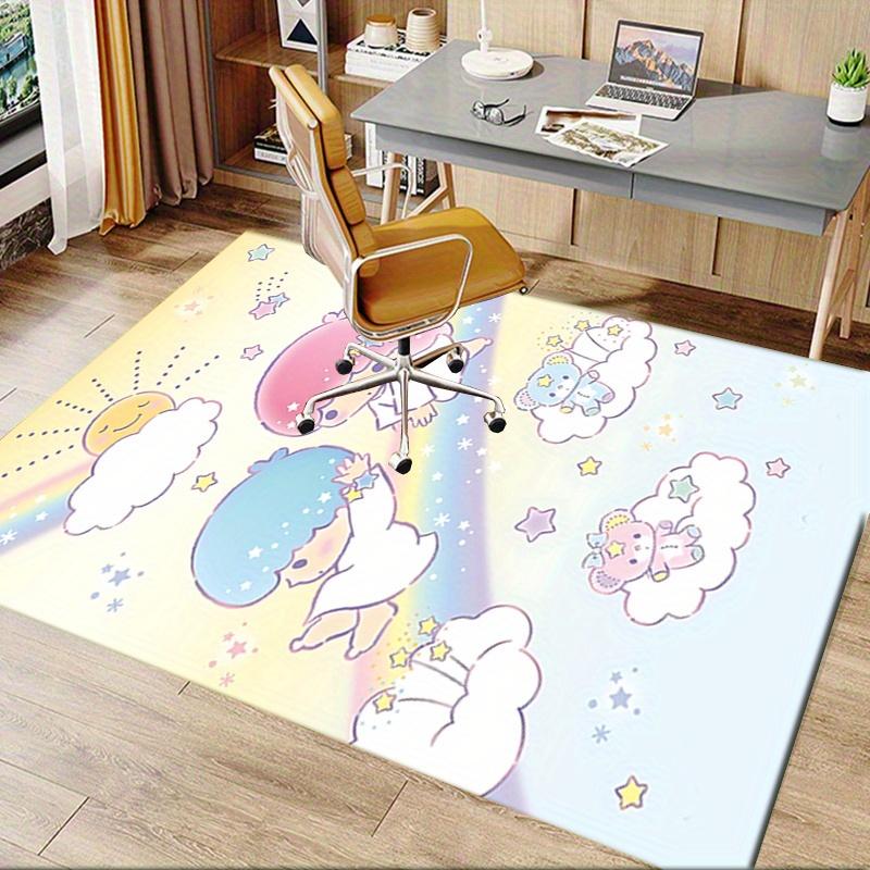Office Rug "Little Twin Stars", "Kawaii" Anti-Slip Rug, Machine Washable for Living Room, Bedroom, Office, Multiple Sizes, Bedroom Mat, Decorative Mat