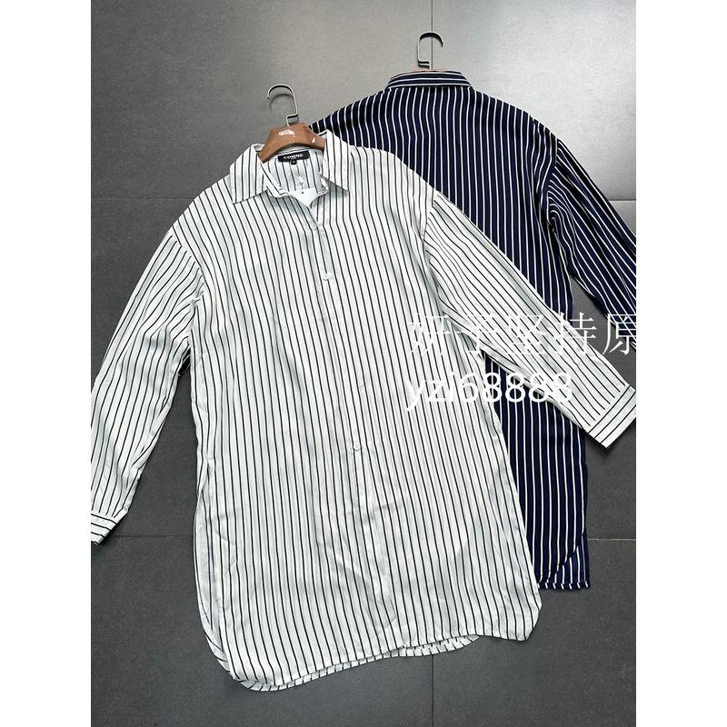 Export Pure Original Chiffon Stripes Long Sunscreen White, Black, Blue All-Match Mid Length Long Length Loose Long Sleeves Shirt