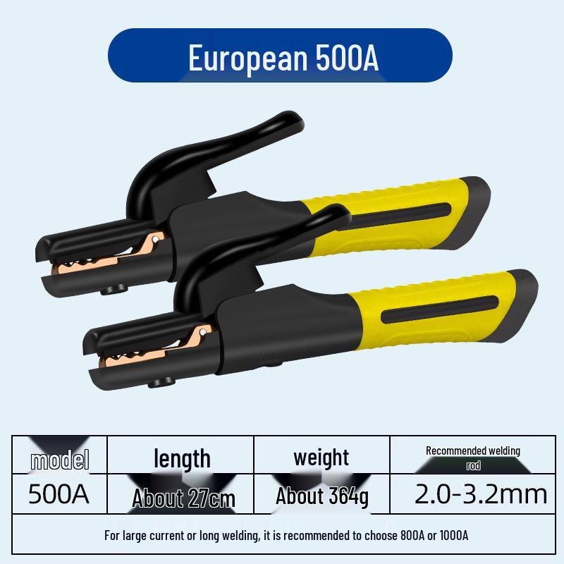 Durable 800A Copper Welding Pliers & Non-Scalding 500A Industrial Welding Holder - European Style