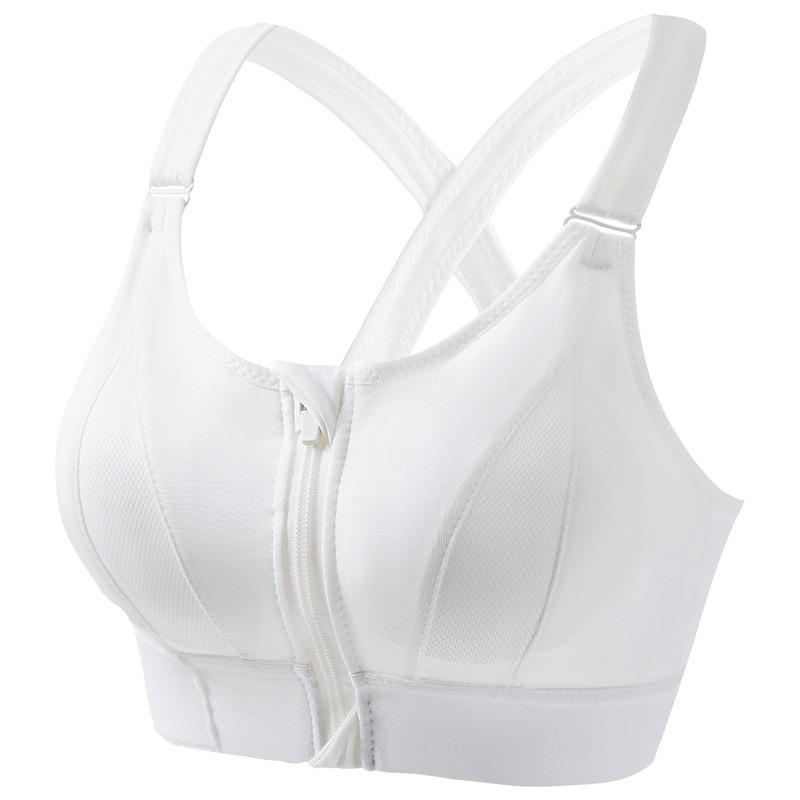Reggiseno Sportivo da Donna Taglie Forti con Zip Regolabile Reggiseno da Yoga Senza Cuciture Schiena Incrociata Senza Ferretto