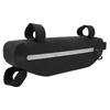 Nylon Outdoor Waterproof Bicycle Front Tube Frame Triangular Bag Riding Bike Cycling Holder Pouch AccessoriesBlack 2L