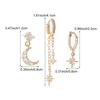 Modne zaawansowane uczucie gwiazdy księżyc asymetryczne imitacja cyrkonii kolczyki dla kobiet trzyczęściowy zestaw