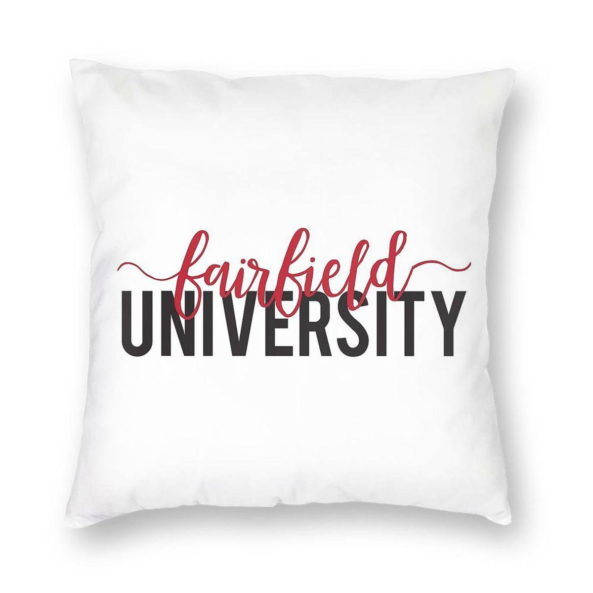 Fairfield University Pillowcase Polyester Linen Velvet Pattern Zip Decorative Throw Pillow Case Sofa Seater Cushion Cover 30x30cm