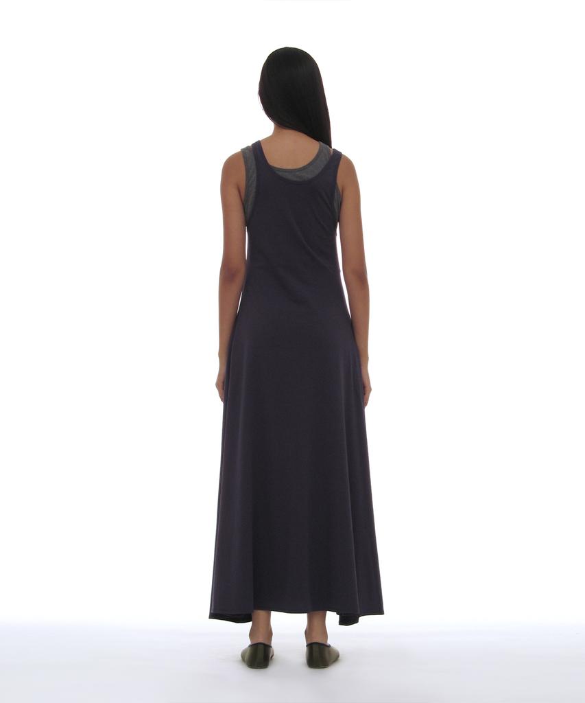 Partimento Woman Pwc Overlay Sleeveless Maxi Dress_Navy