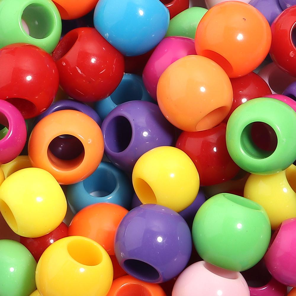 50Pcs/Lot Acrylic Beads Color Multi-specification Large Hole Round Loose Beads Diy Candy Color Bracelet Necklace Accessories
