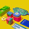 Wiggle Wiggle Universal Reiseadapter-Set mit USB-C & USB-A Weltweiter Mehrfachstecker (Pink Blau)