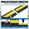 5 PCs Cable Protector Ramp, 2 Channel, 22000 Lbs/axle Capacity Heavy Duty TPU Wire Cover Ramp Hose Protector Ramp Driveway, Traffic Speed Bump with