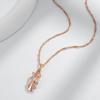 Micro Inlay Zircon Knot Design Pendant Glossy Gold Color Necklace for Women Vintage Fashion Jewelry