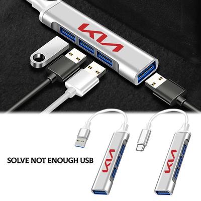 1pcs Type-C Turn USB Adapter Multi Port Distributor Hub For KIA Sportage Rio 3 4 Ceed JD Picanto Soul Stonic Niro K5