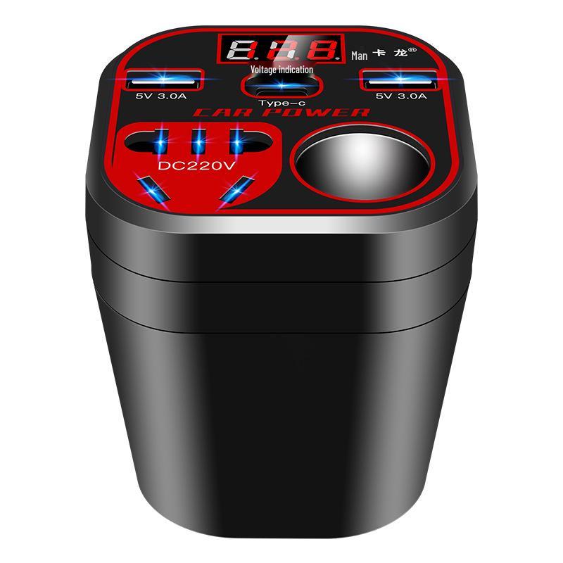 Universal 12V/24V To 220V High-Power Car/Truck Fast-Charge Inverter with Cigarette Lighter Socket