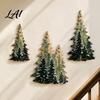 DIY Wall Mounted Holiday Tree 3Pcs Wooden Christmas Decor Winter Snowy Pine Hanging Forest Decorations Sign Rustic Ornaments for Xmas Home