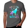 Just A Girl Who Loves Wolves Tshirt Casual Graphic Print Tee