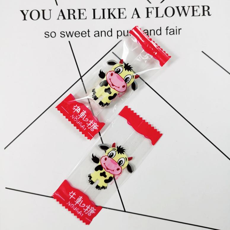 200Pcs Cartoon Animal Printed Handmade DIY Nougat Plastic Food Packing Candy Wrapping New Year Party Gift Bakery Bags