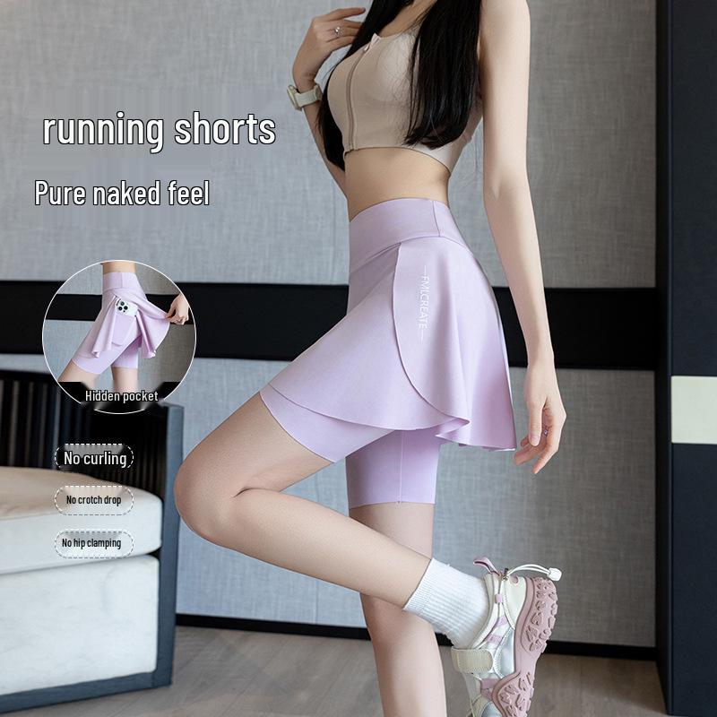 Falda de Yoga Barbie con Pantalones Cortos Deportivos Integrados para Ciclismo y Tenis
