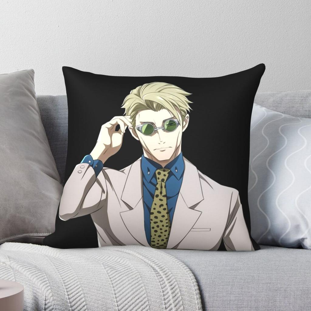 Kento Nanami Jujutsu Kaisen Square Pillowcase Polyester Linen Velvet Pattern Zip Decor Throw Pillow Case Car Cushion Case