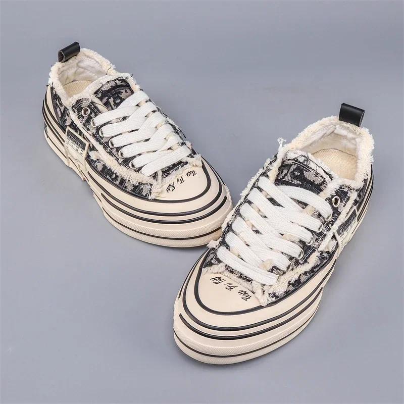 Multi functional canvas shoes for spring and summer, comfortable, thick soled, wear-resistant, casual board shoes