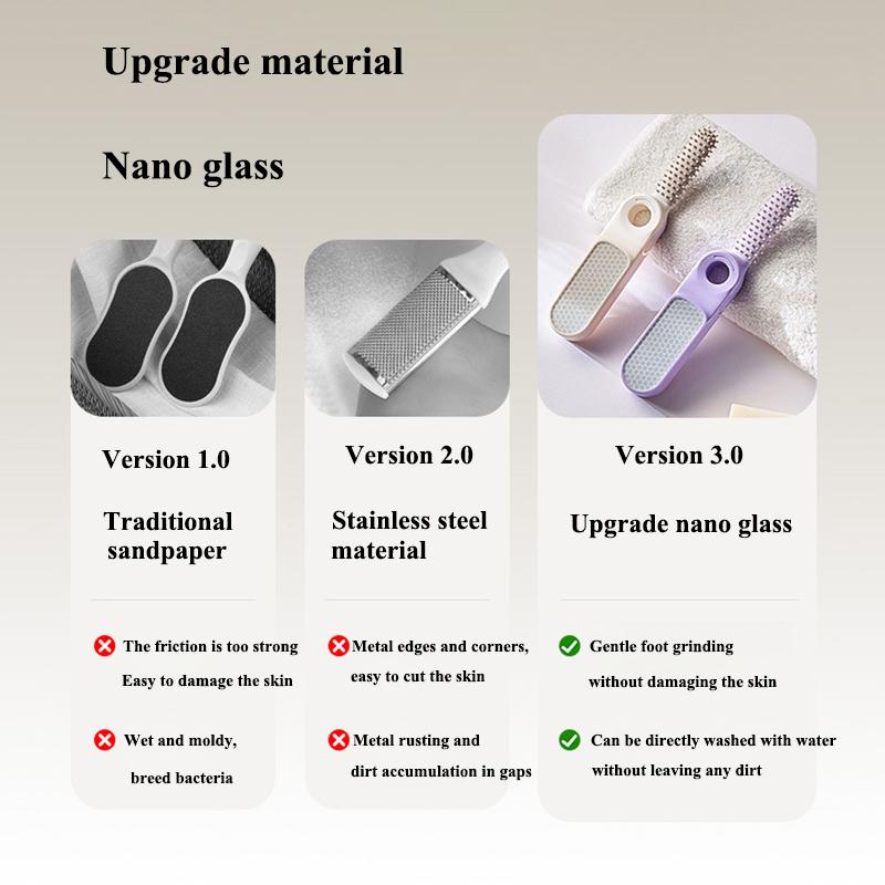 2 In 1 Hand Foot File for Removing Dead Skin Scrubbing the Gaps Between the Toes Pedicure Nano Glass Foot Grinder Foot Care Tool